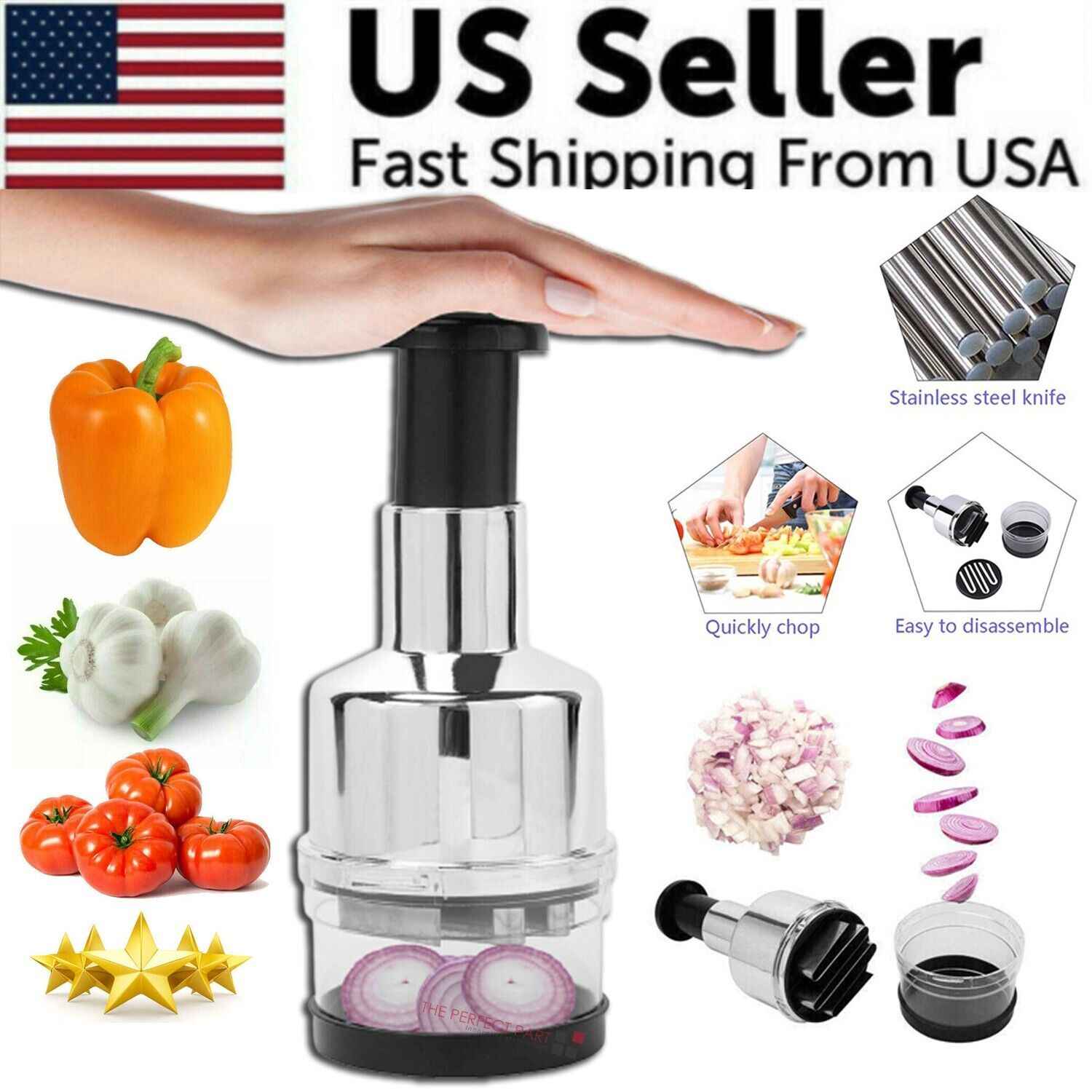 Vegetable & Onion Hand Chopper – Slicer, Dicer & Peeler