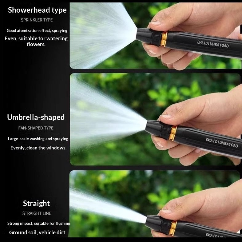 Portable High Pressure Washing Water Gun Car Wash Nozzle Adjustable Nipple Type Direct Spray Home Garden Shower Watering Hose - FocusForge