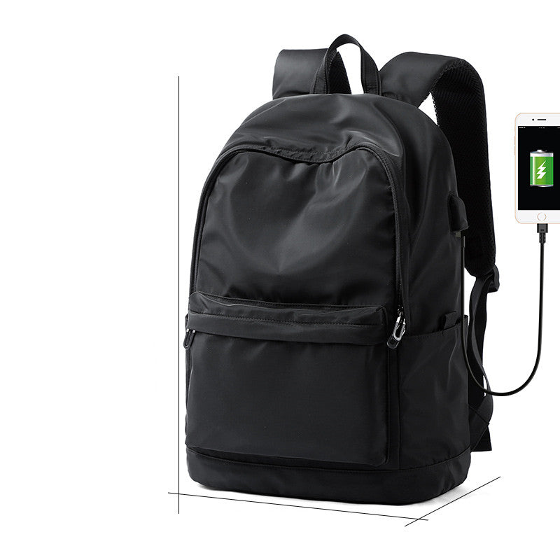 Men's Waterproof Travel & School Backpack — Oxford EVA Back Panel with USB Charging - FocusForge