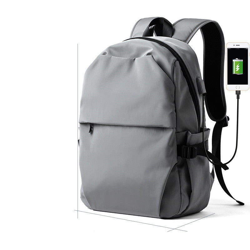 Men's Waterproof Travel & School Backpack — Oxford EVA Back Panel with USB Charging - FocusForge