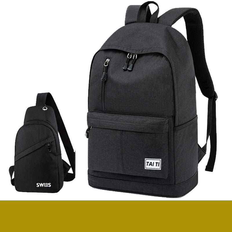 Men's Large Capacity School Backpack — 16" Polyester Bag - FocusForge