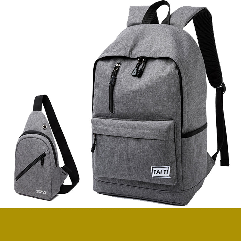 Men's Large Capacity School Backpack — 16" Polyester Bag - FocusForge
