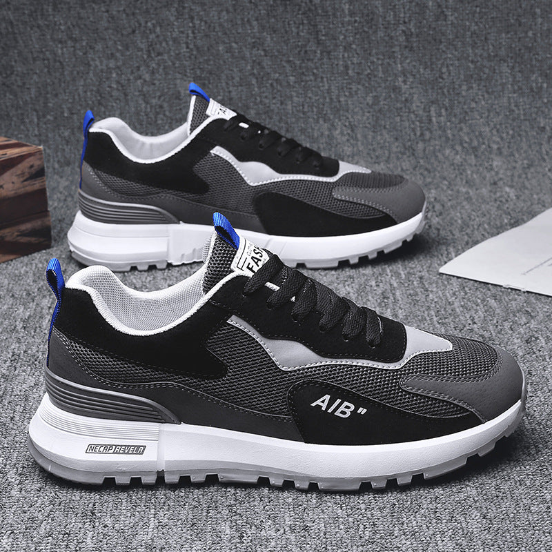 Men's Mesh Sneakers — Breathable PU Casual Shoes - FocusForge