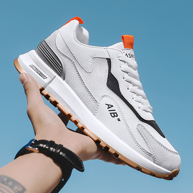 Men's Mesh Sneakers — Breathable PU Casual Shoes - FocusForge