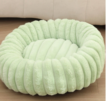 Round plush pet bed color option 9