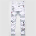 Shredded Embroidery Jeans