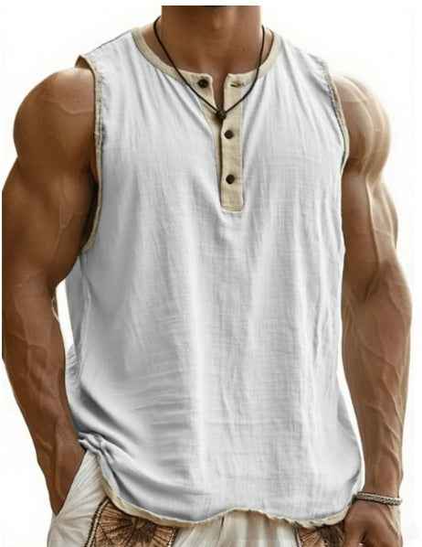 Men's Pure Cotton Sleeveless Fitness Casual Trendy Tank Top