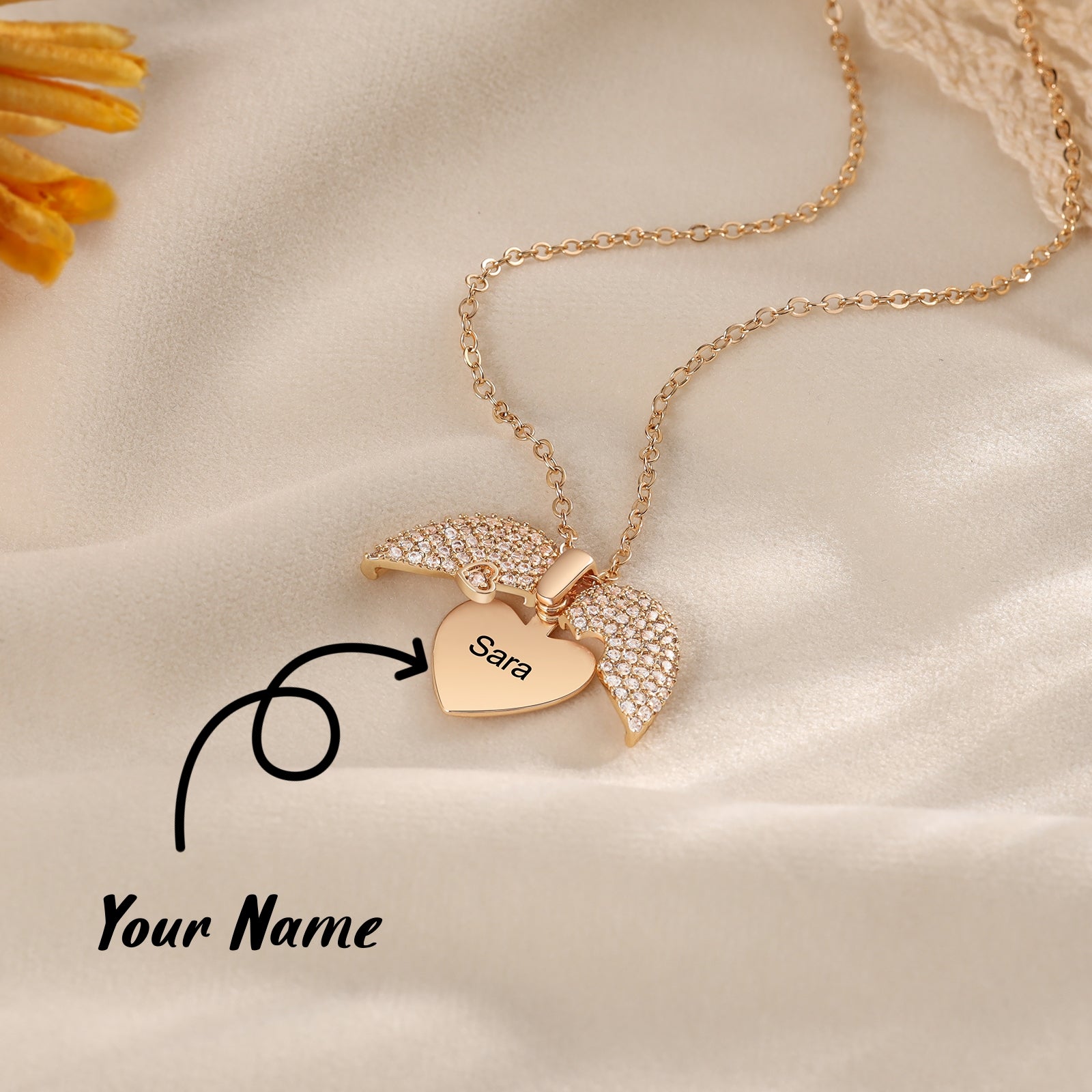 Personalized Name Heart Locket Necklace Zirconia Paved Custom Engraved Pendant Christmas Gifts For Mother Grandma - FocusForge