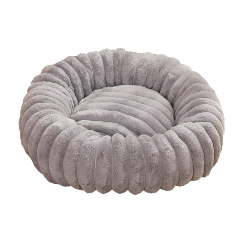 Round plush pet bed color option
