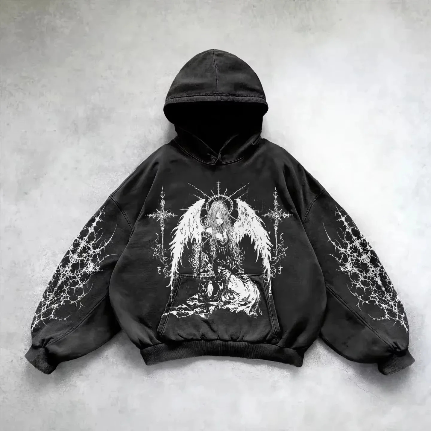 Vintage Washed Pullover Hoodie — Soft Cotton-Fleece Blend - FocusForge