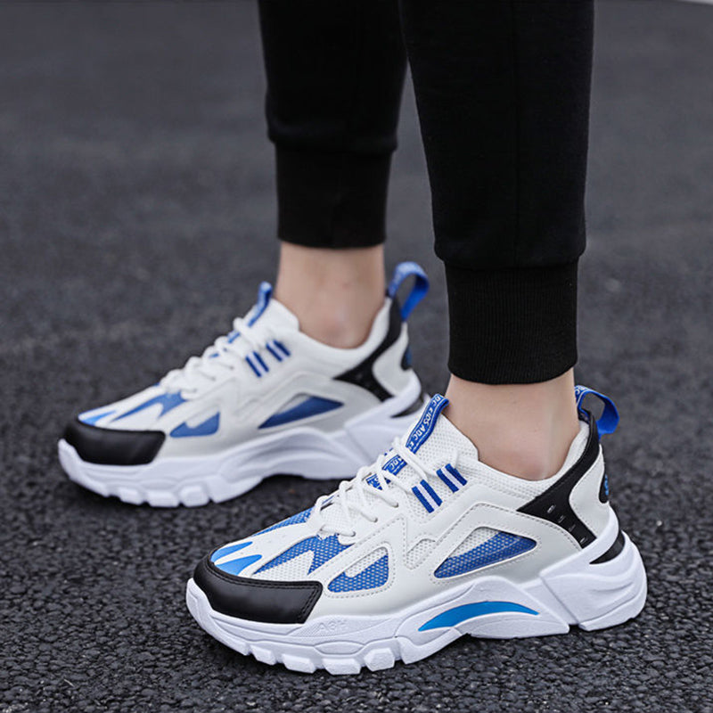 Men's White Sneakers — Breathable Flying Weave Casual Shoes - FocusForge