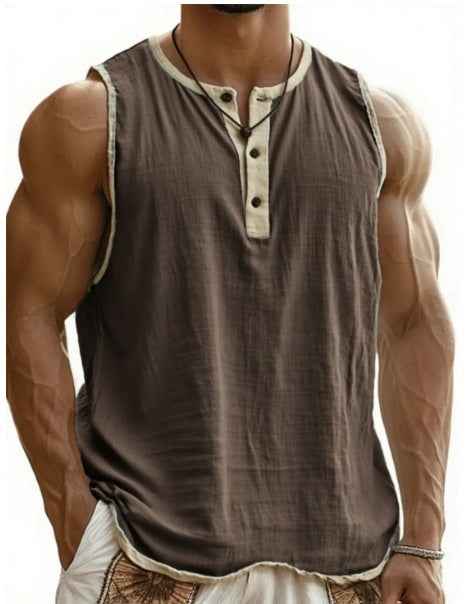 Men's Pure Cotton Sleeveless Fitness Casual Trendy Tank Top