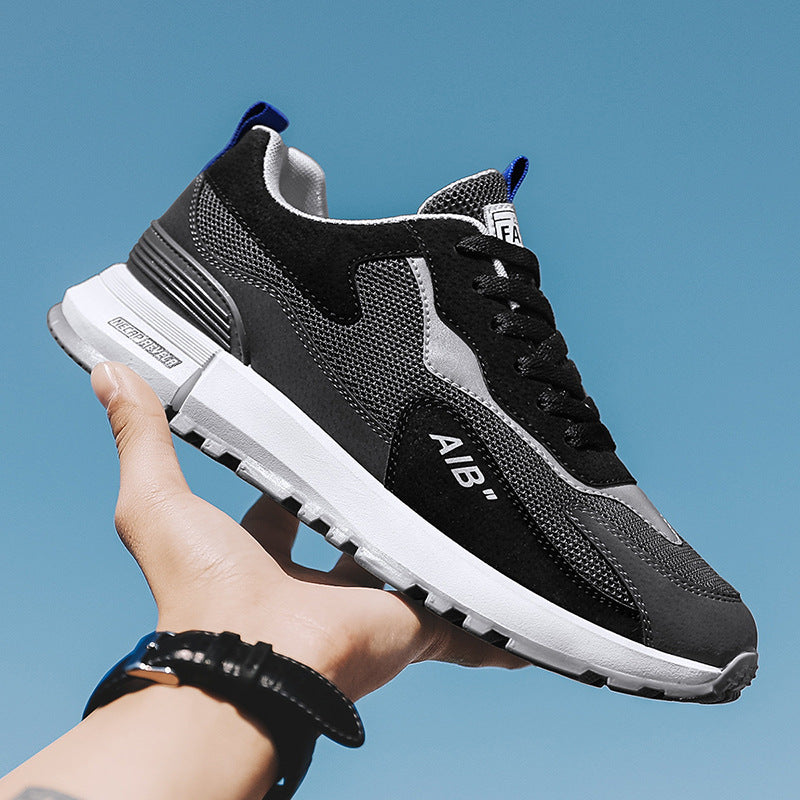 Men's Mesh Sneakers — Breathable PU Casual Shoes - FocusForge