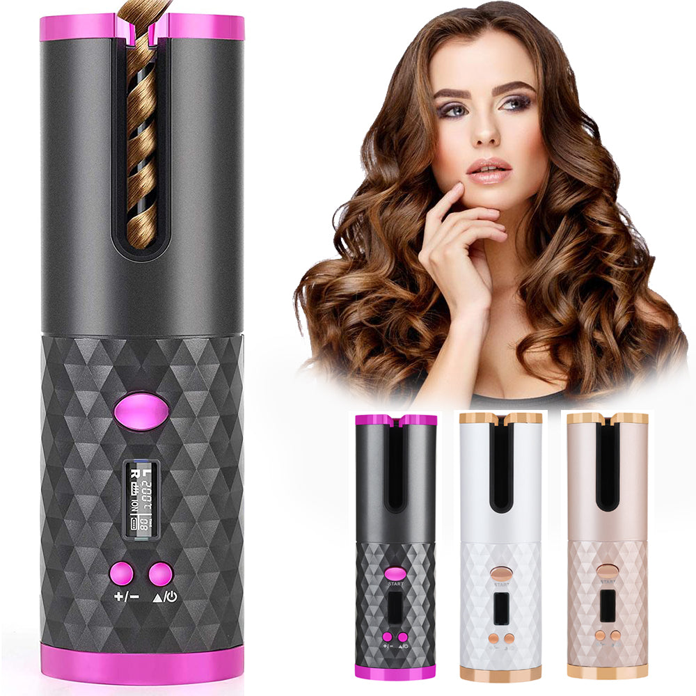 Rechargeable Automatic Hair Curler — Cordless Ceramic Styling Tool - FocusForge