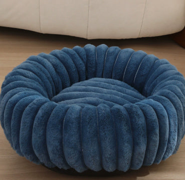 Round plush pet bed color option 10