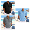 Men's Hemp Long Sleeve Loose-Fit Solid Color Shirt Plus Size Cotton Hemp Shirt Sweatshirt For Men Casual Everyday Wear
