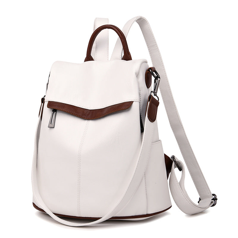 Women's Soft PU Leather Fashion School Backpack — Korean Style - FocusForge