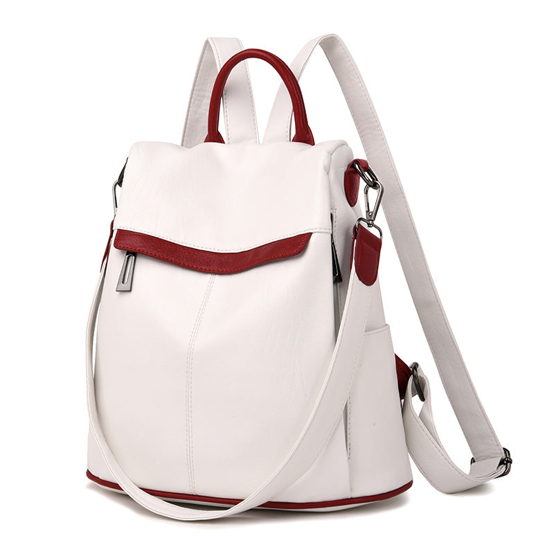 Women's Soft PU Leather Fashion School Backpack — Korean Style - FocusForge