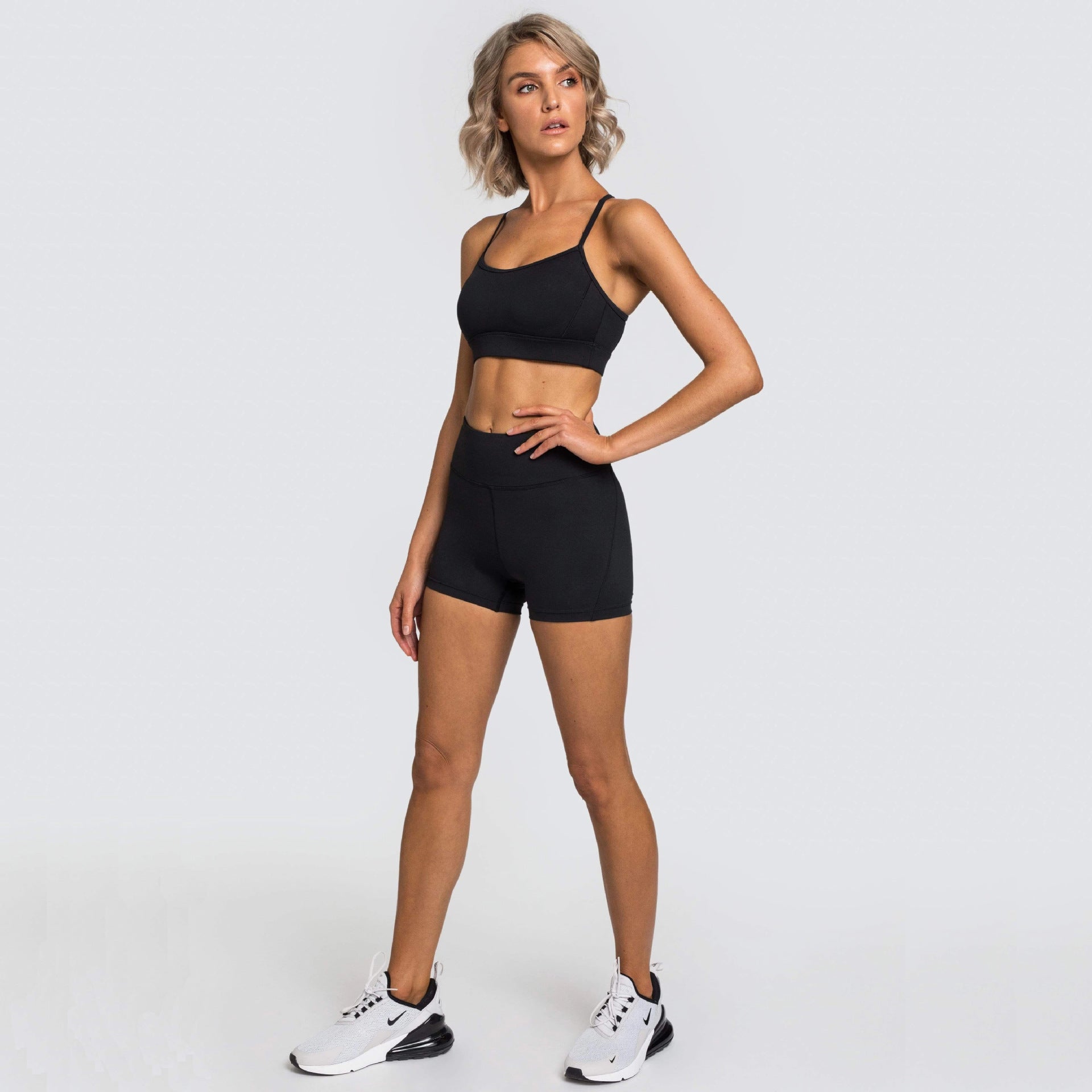 Women's Fitness Short Set — Nylon Blend Activewear - FocusForge