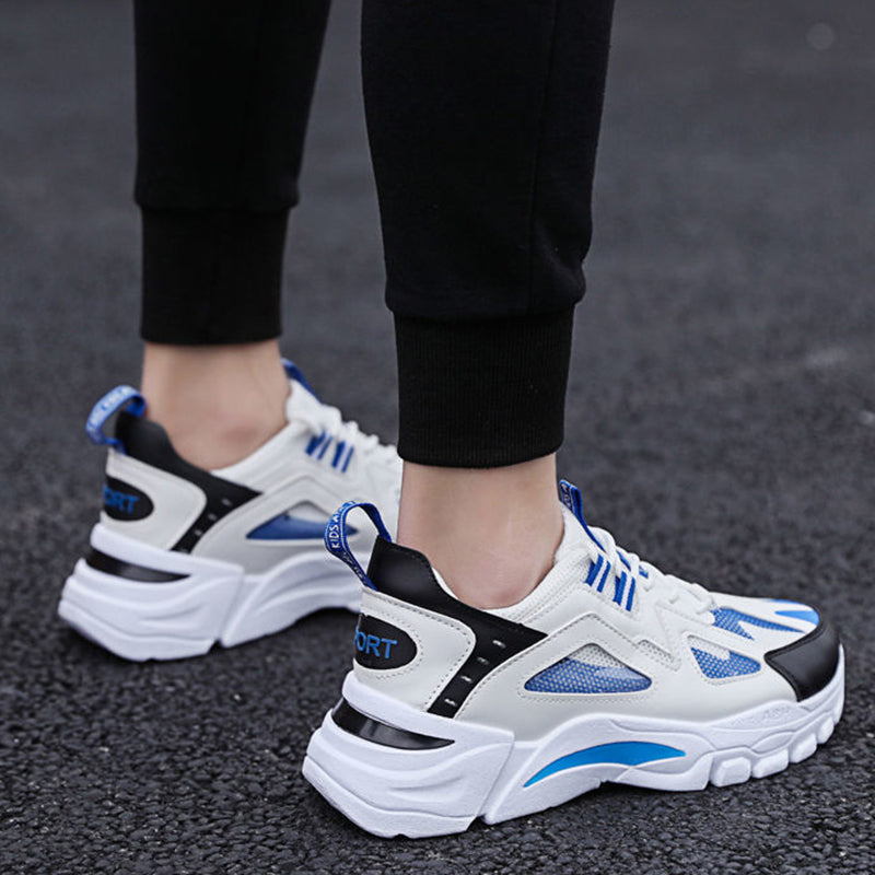 Men's White Sneakers — Breathable Flying Weave Casual Shoes - FocusForge