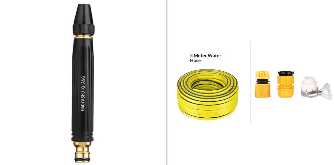Portable High Pressure Washing Water Gun Car Wash Nozzle Adjustable Nipple Type Direct Spray Home Garden Shower Watering Hose - FocusForge